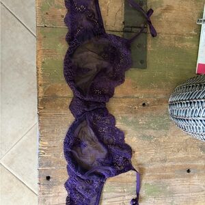 Only Hearts Deep Purple Lace Bra new without tags size M